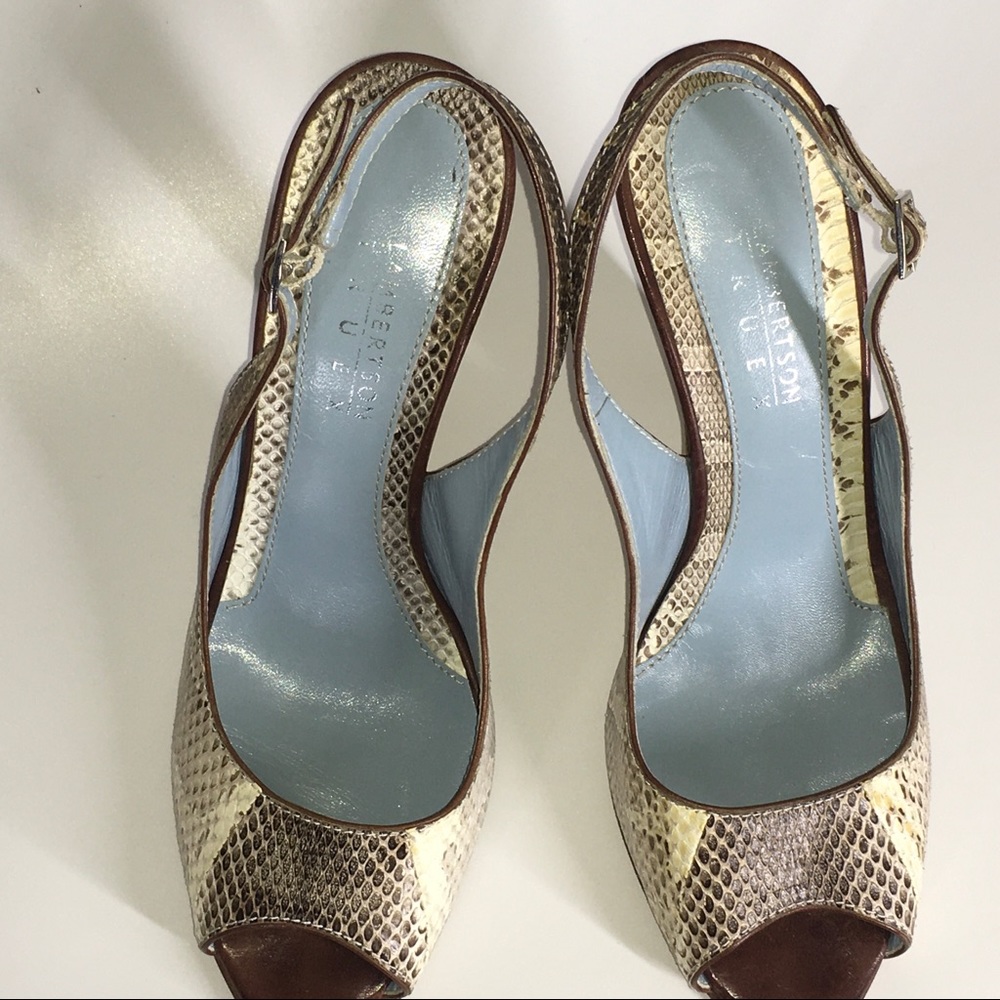Lamberston Truex Watersnake Peep Toe Heel… - Picture 6 of 15